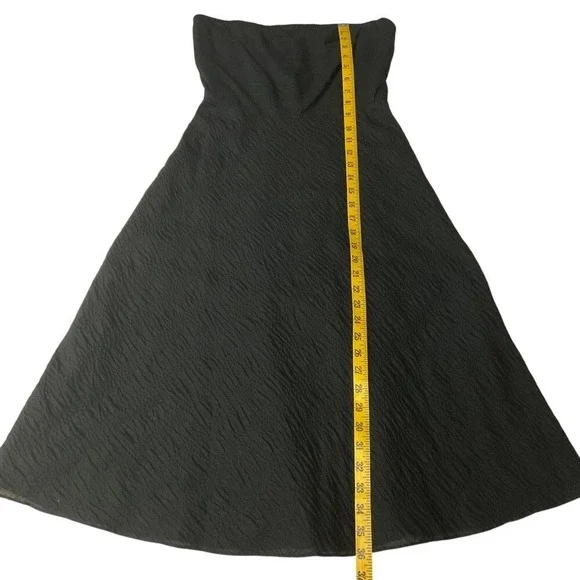 J. CREW Women's‎ Strapless Textured Midi A-Line Dress Size 2 Black Formal Party - Picture 11 of 15